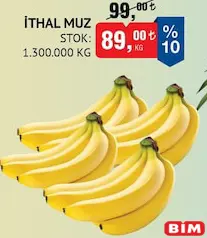 İTHAL MUZ KG fiyat ve kampanya bilgisi